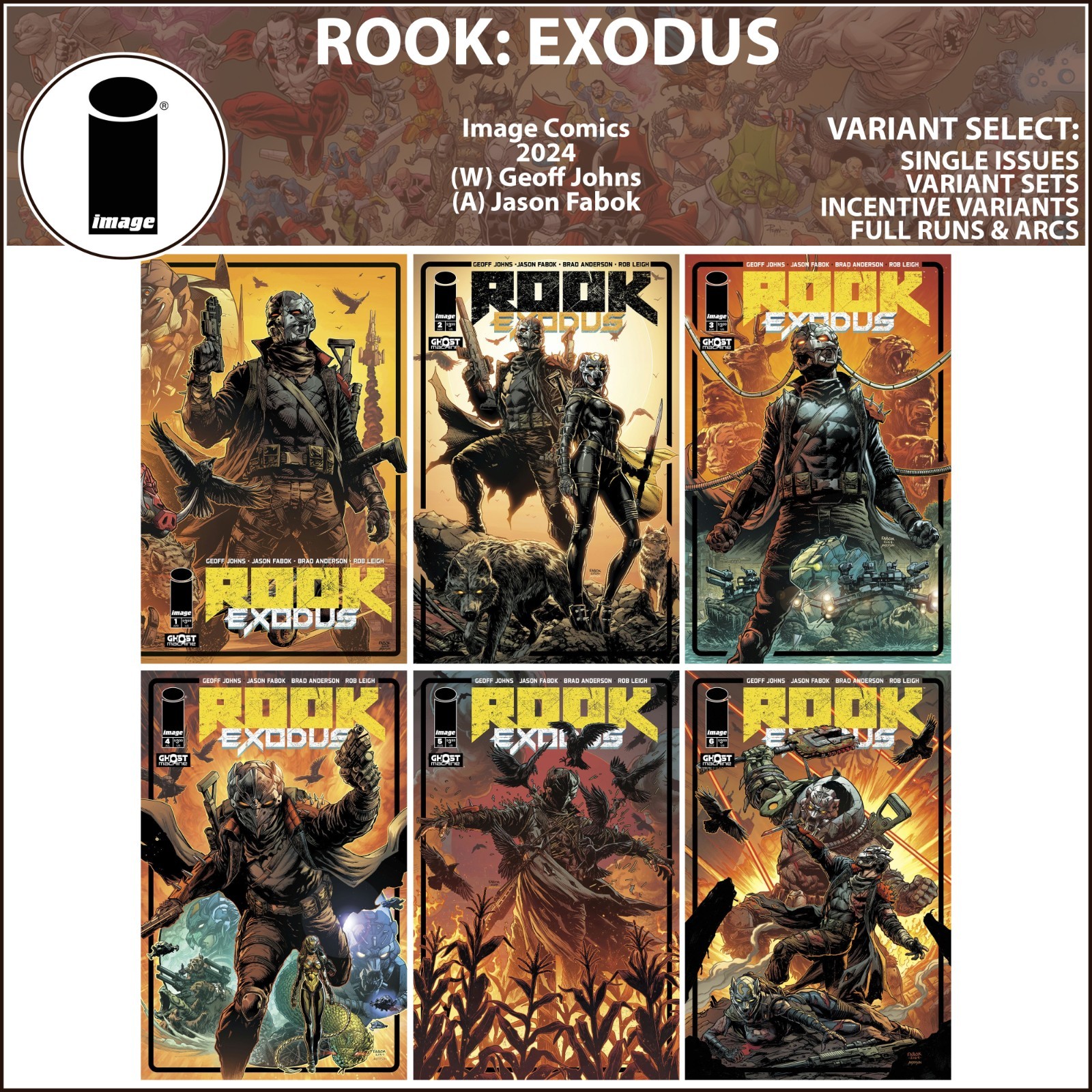 Rook: Exodus (2024) #1 2 3 4 5 6 Image Comics COVER SELECT