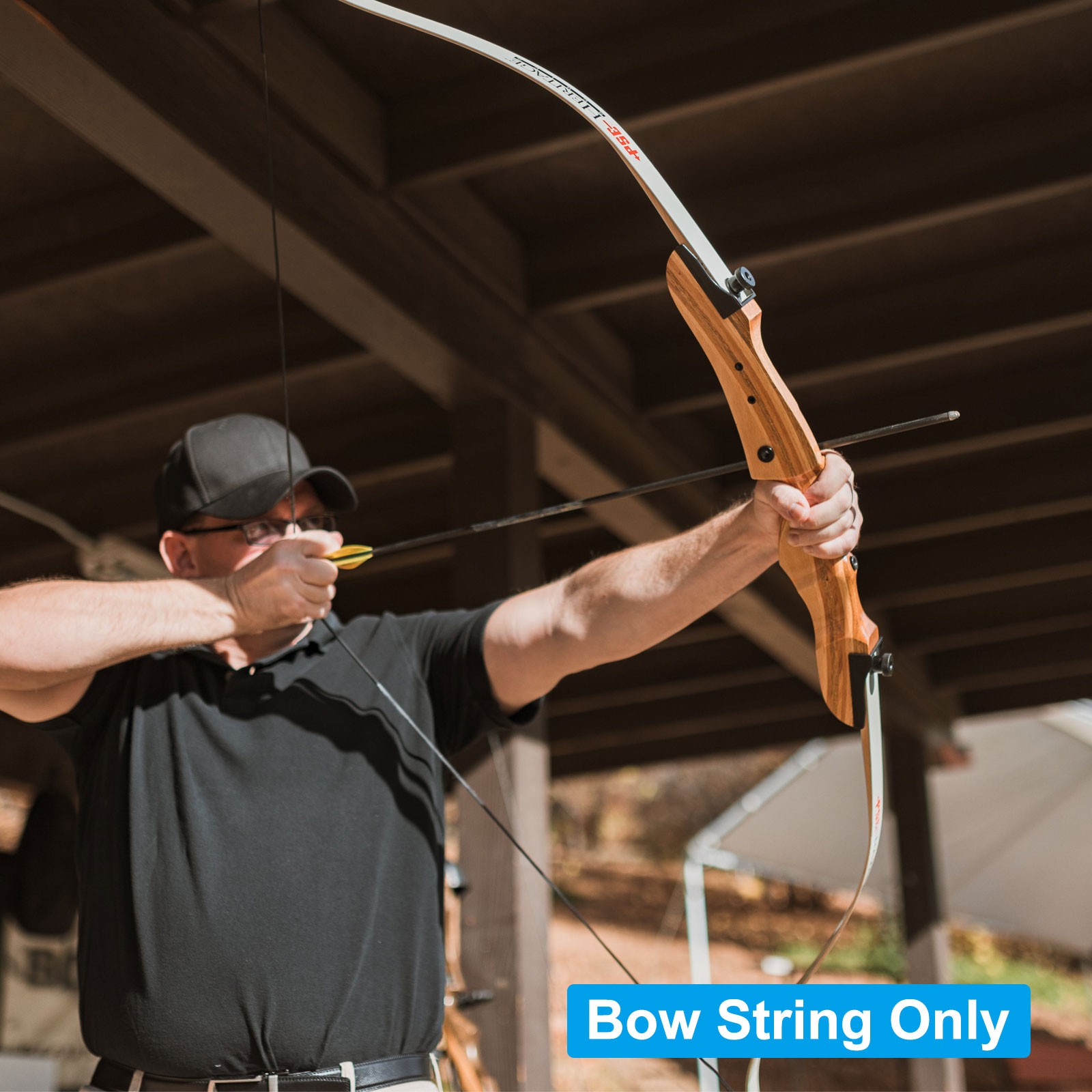 14-Strands Bow String Replacement for AMO 62" Recurve Bow String Black Brown