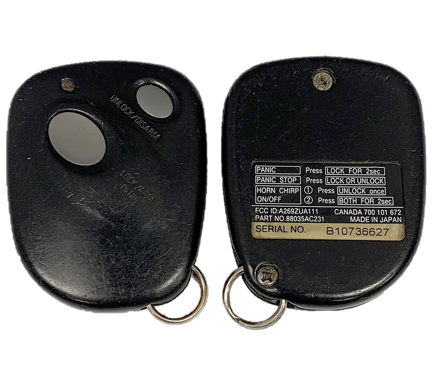 Oem Subaru Baja Forester Impreza Legacy Outback Remote Key Fob A269ZUA111