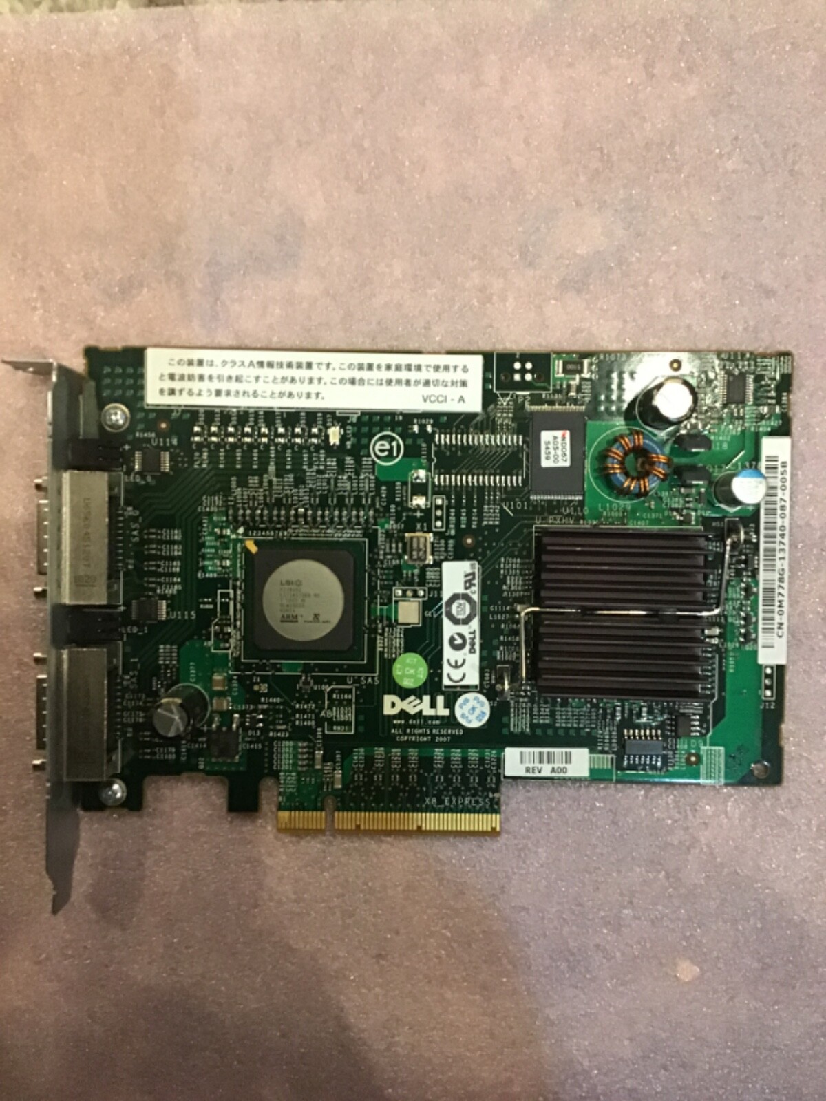 Dell PERC 5/e Dual Channel SAS Raid Card 0M778G M778G