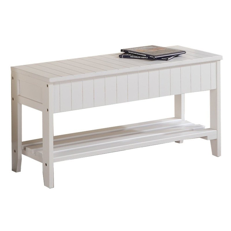 Solid Wood Shoe Bench Storage Easy Assembly Strong Construction Indoor Use