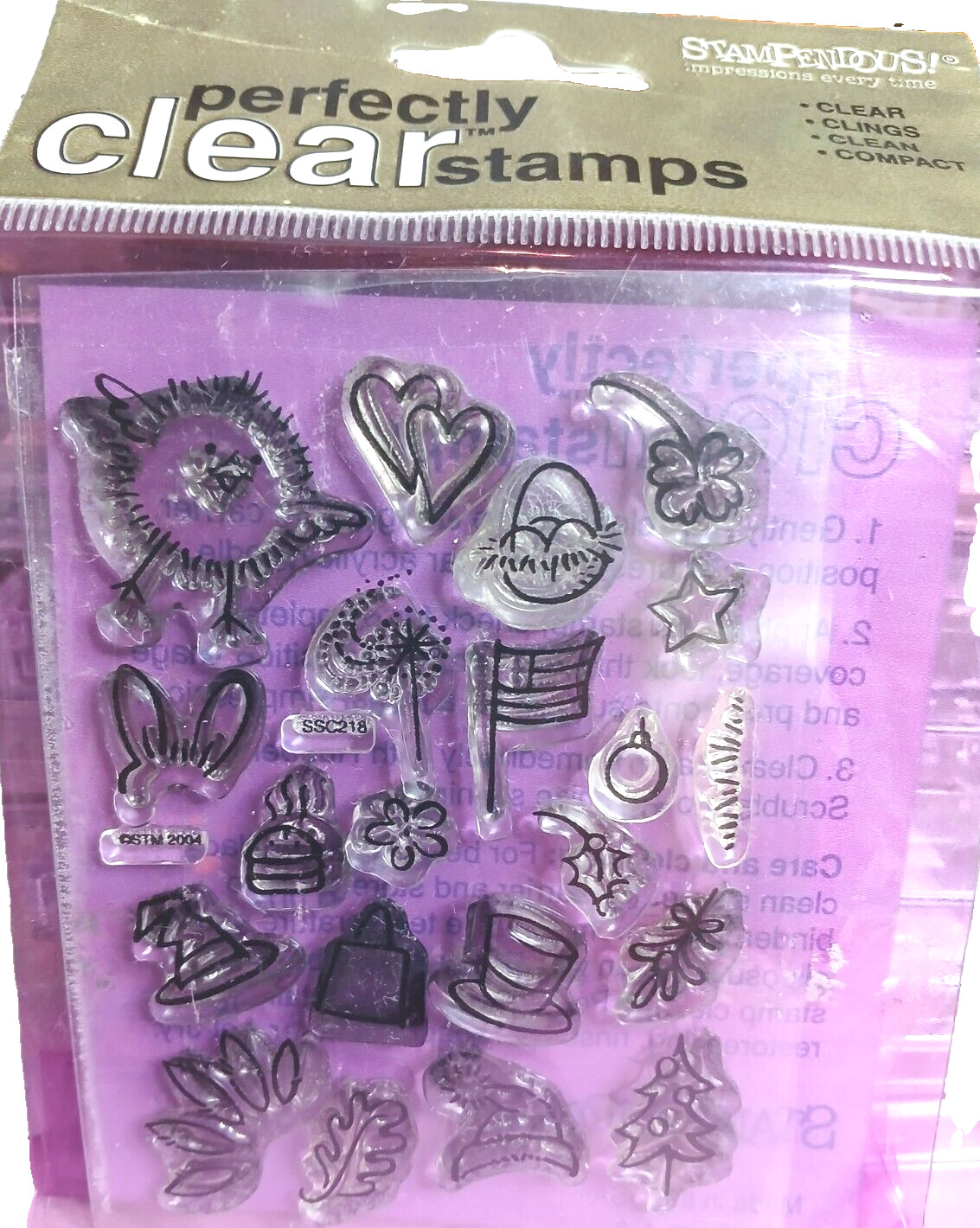 Stampendous Holiday Chick Clear Stamp Set, SSC218 New