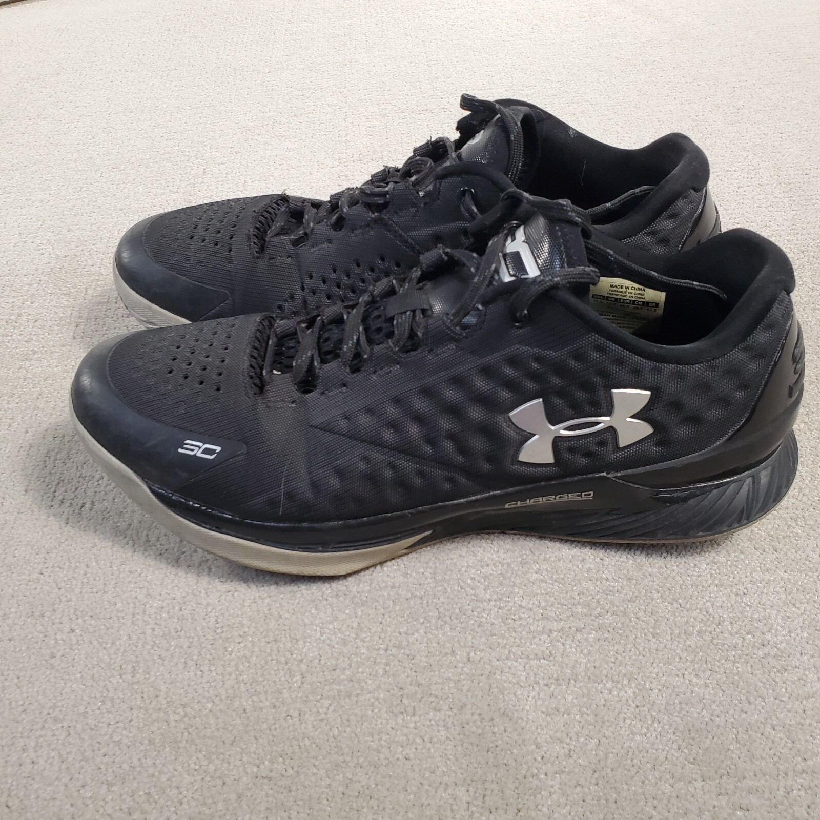 Under Armour Curry 1 Low Shoes Mens 11.5 Black Basketball Sneakers 1269048 004