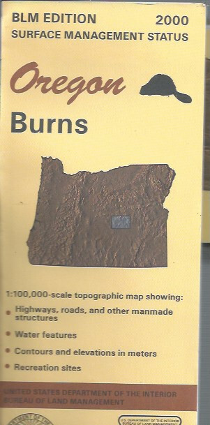 BLM 1:100,000 edition topographic map Burns Oregon