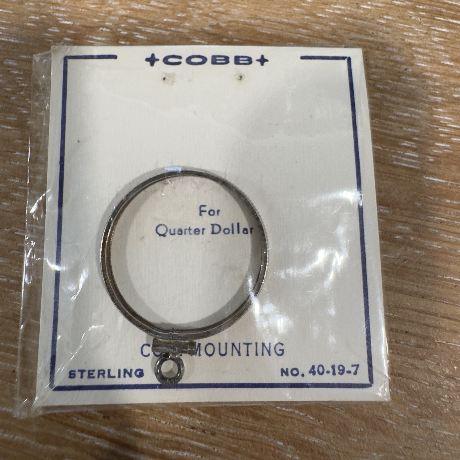 Cobb Sterling Silver Coin Mounting Pendant For Quarter Dollar Frame No. 40-19-7