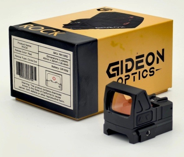 GIDEON ROCK 1X22MM 3 MOA CIRCLE RED DOT (SHAKE/WAKE) RMR  MODEL # RK10RD **