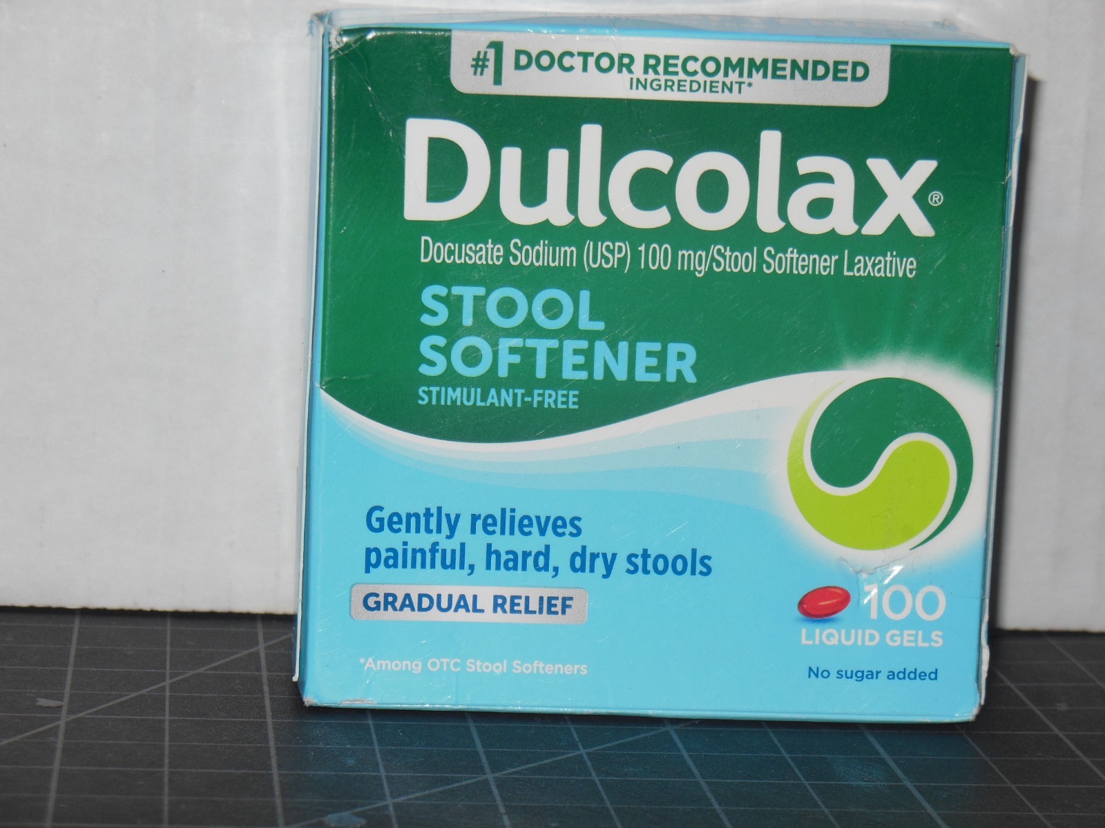 Dulcolax Stool Softener No Sugar Added. 100 Liquid Gels. Exp 8/2027