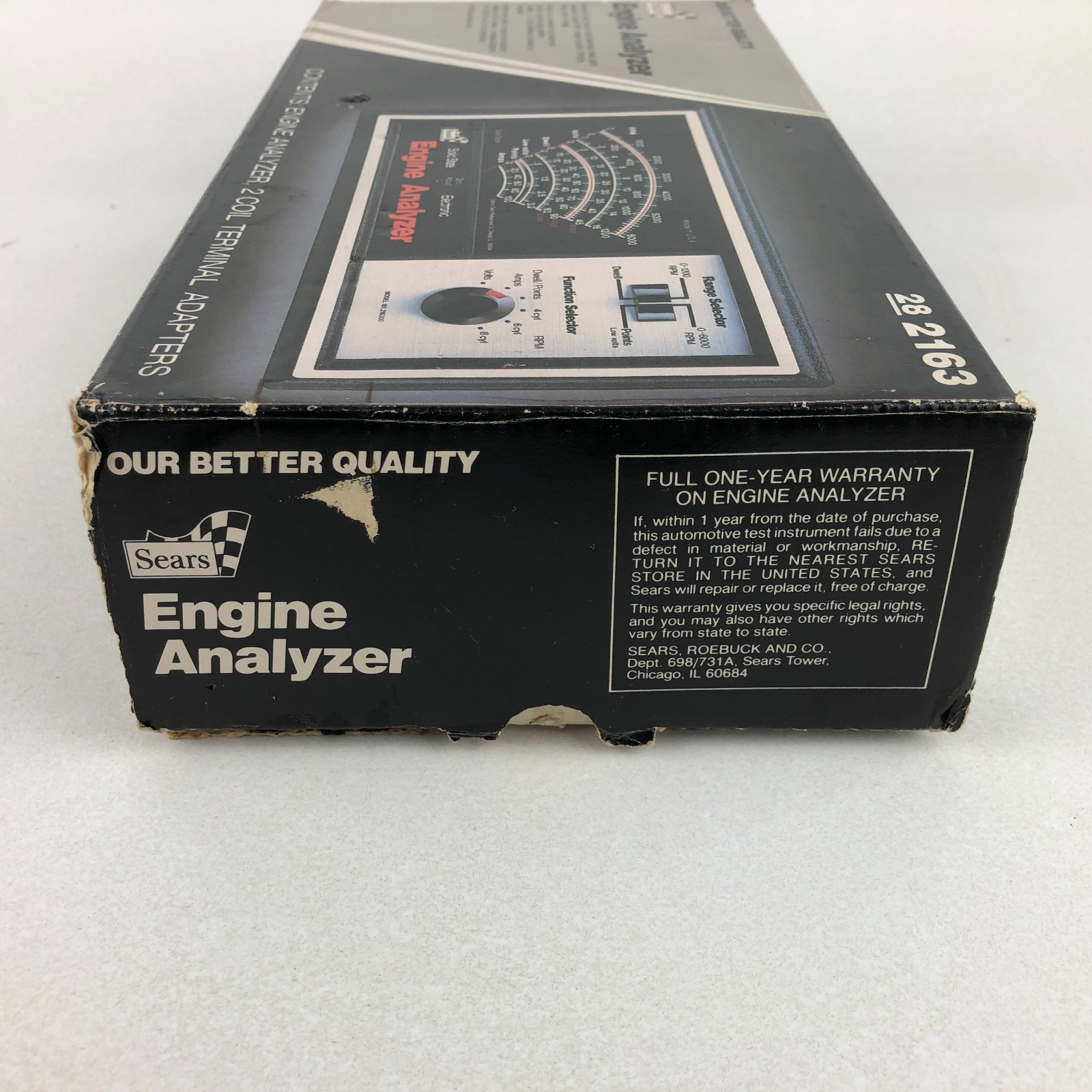 Vintage Sears Engine Analyzer USA Model 28-2163 Solid State Box & Manual NICE!