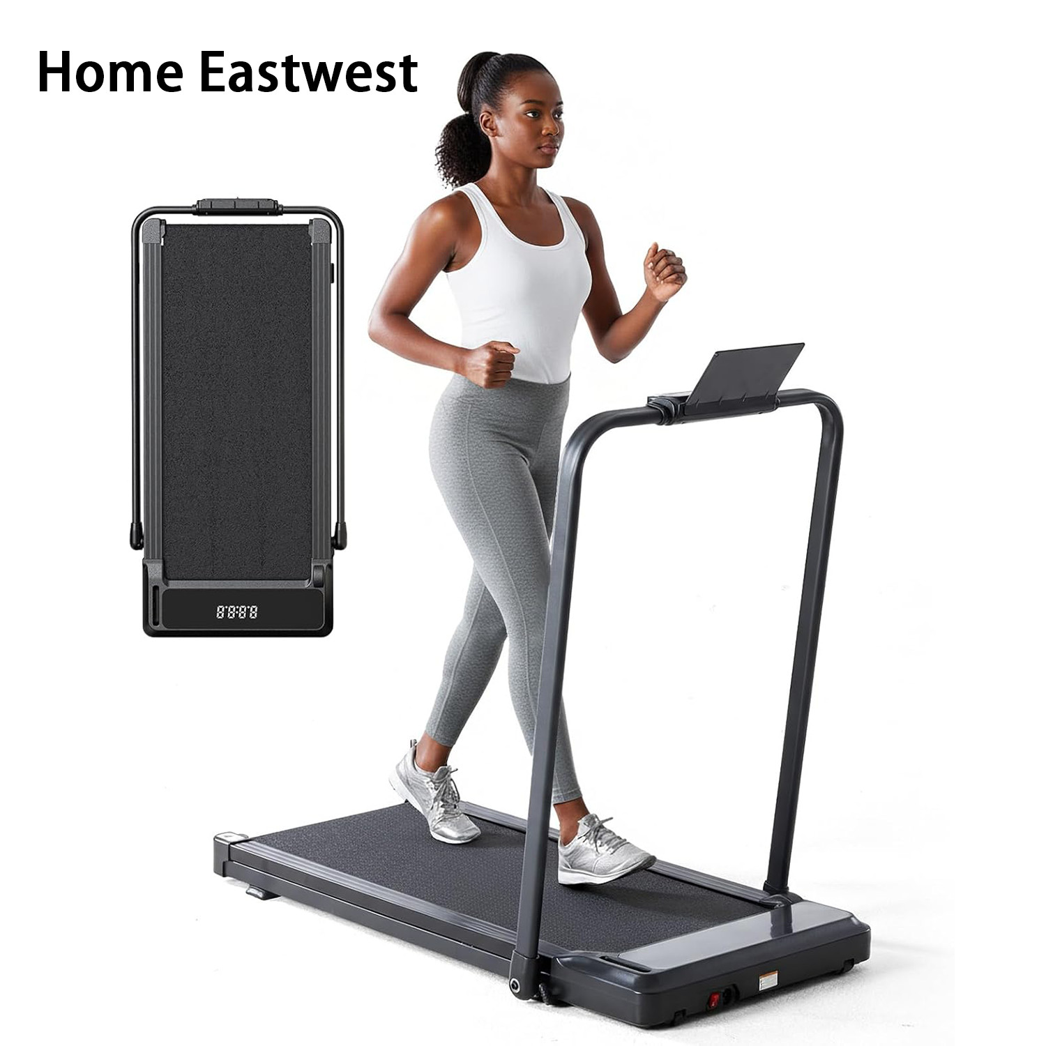 Home Eastwest 3 in 1 Portable Walking Treadmill w/Handle&Remote,Quiet Walkin Pad