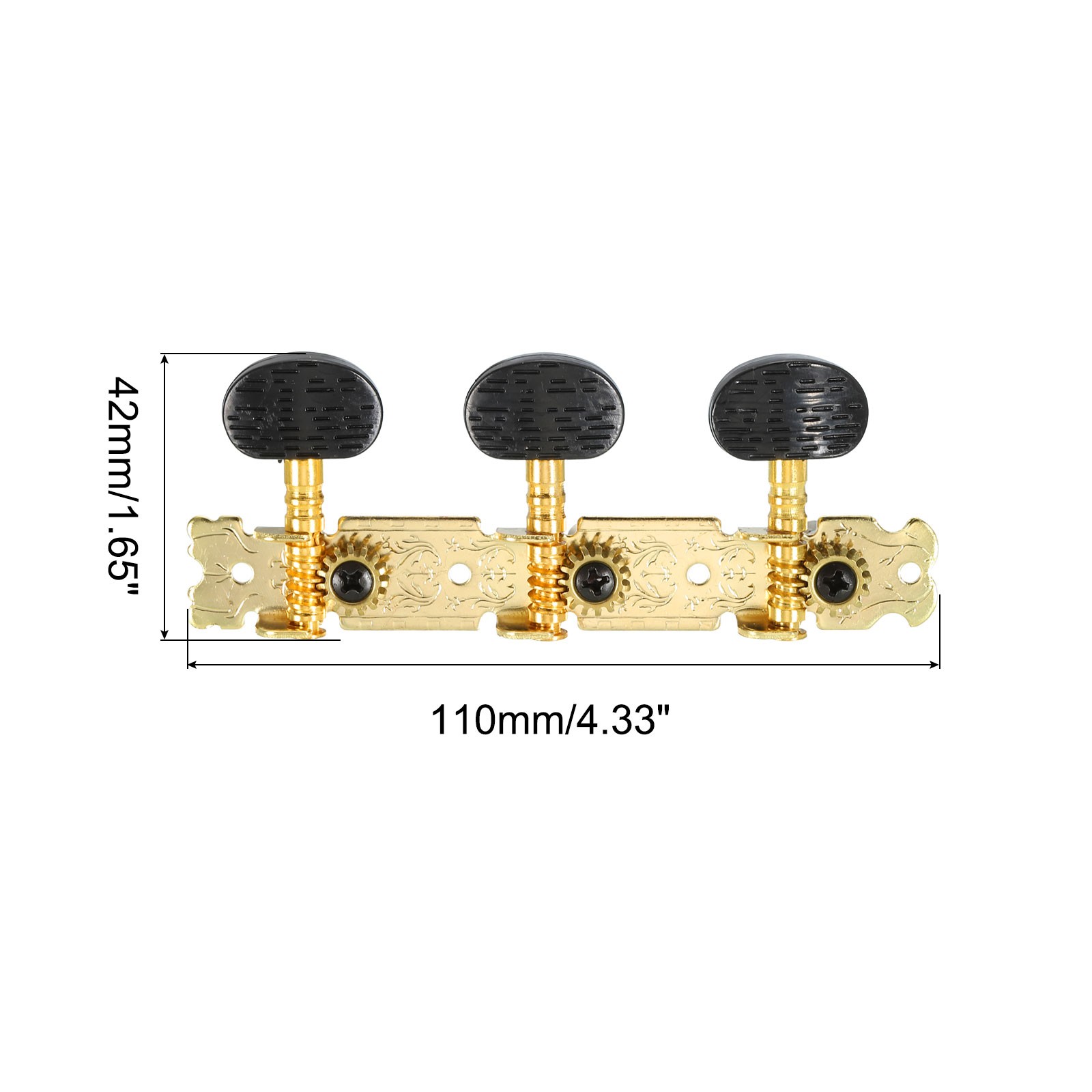 Classical Guitar String Tuning Pegs Machine Head Single Hole 3L 3R Black