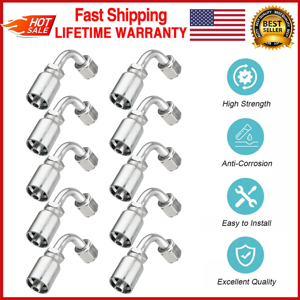NEW 10x 13943 6-6 PK STYLE HYDRAULIC HOSE FITTINGS 3/8" Hose 3/8" FJIC 90 Degree