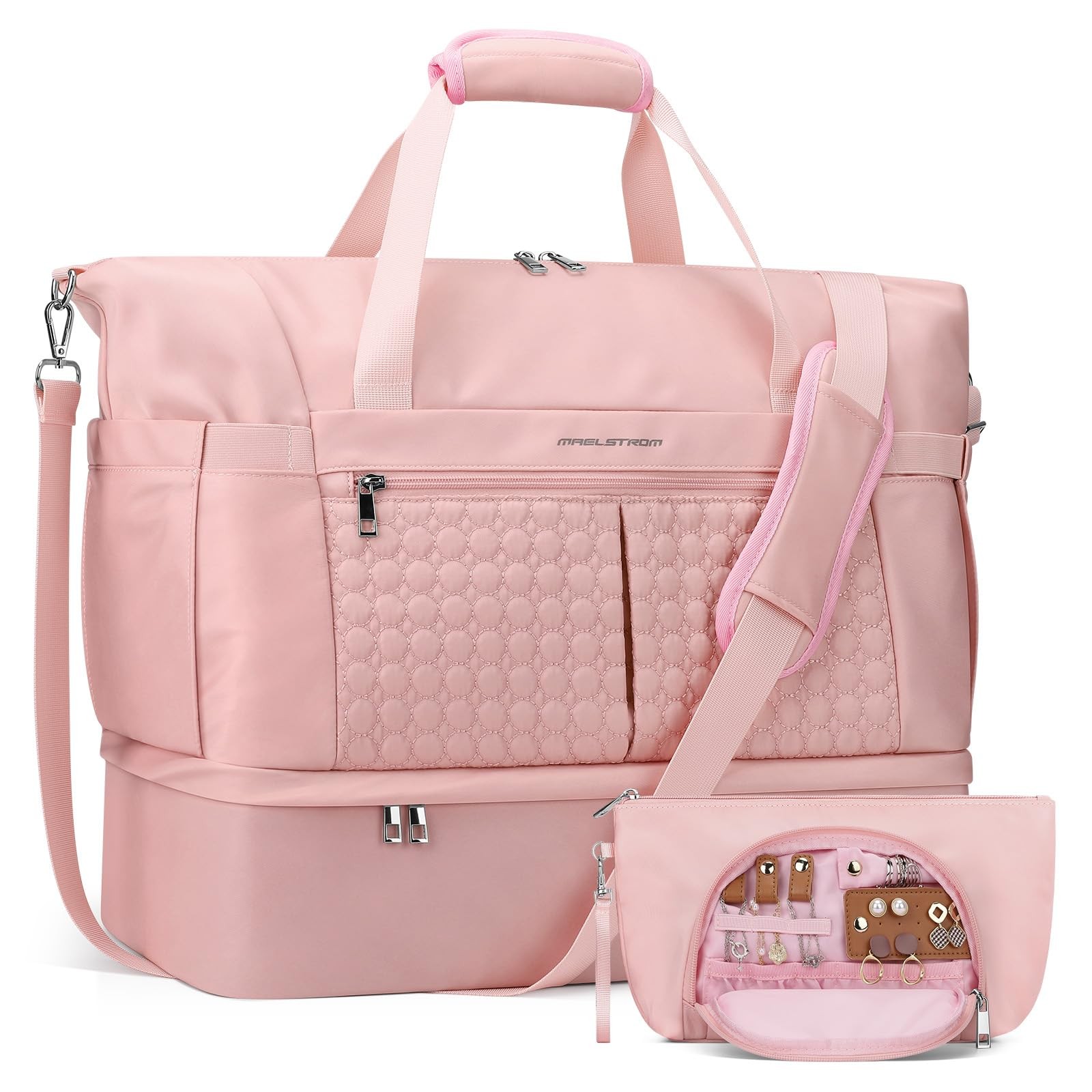 Maelstrom 40L Womens Waterproof Gym Duffel Bag with Shoe  Wet Pocket - Pink