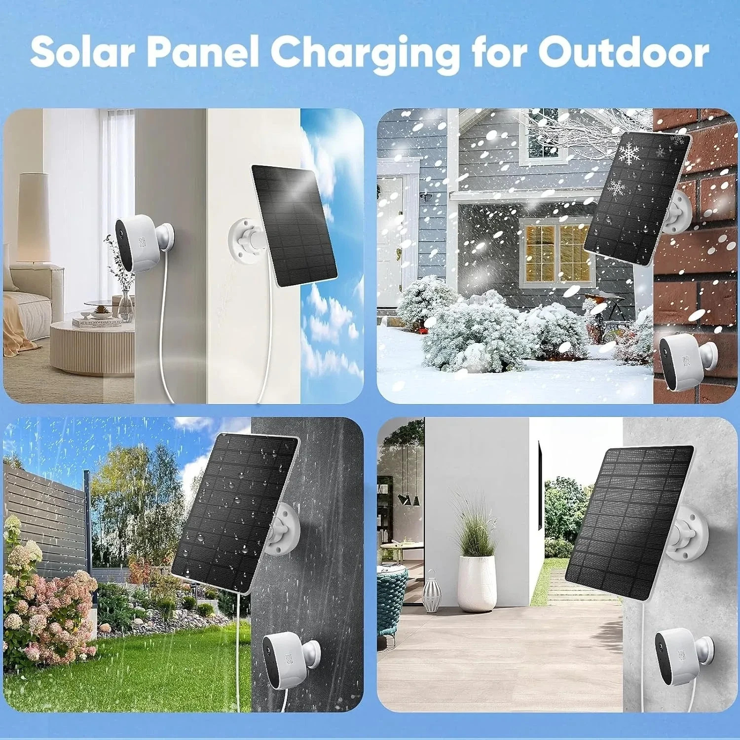 Solar Panel for Ring Camera(2nd Generation) Dustproof Waterproof 5W Solar Panel