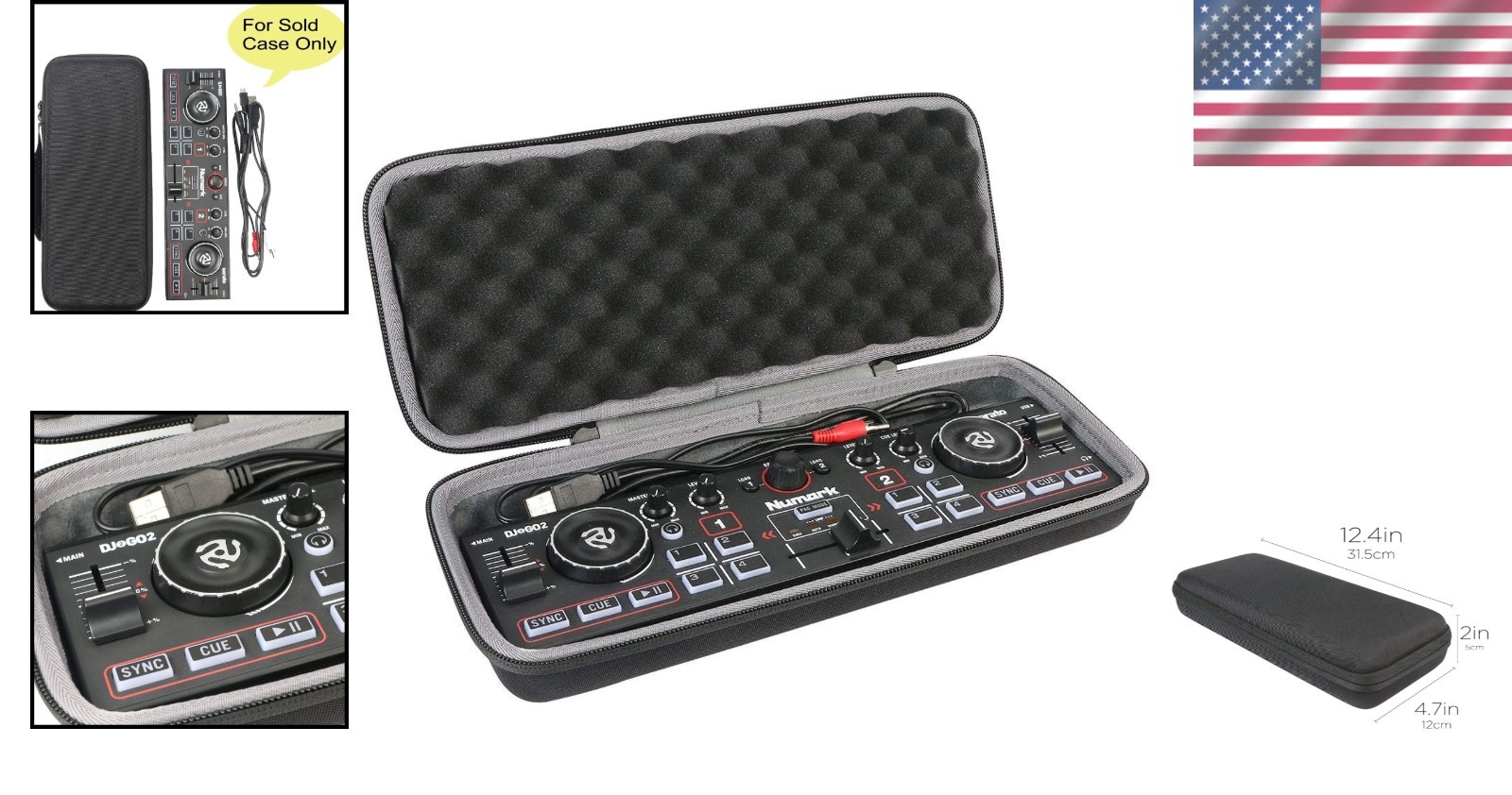 Exquisite Hard Case for Numark DJ2GO2 Touch DJ Controller - Velvet Lining Inside