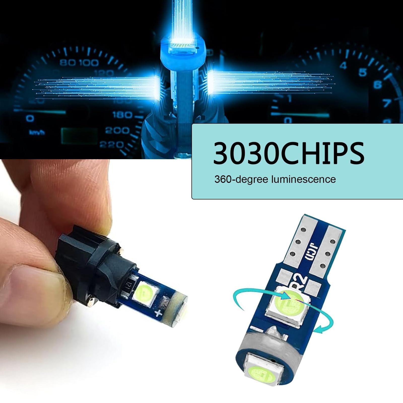 Led Bulb Dash Lights, Super Bright Instrument Cluster Bulbs Kits, T5 LED Bulb...