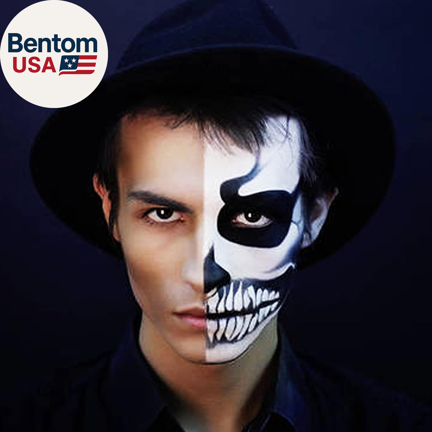 6Pcs Halloween Makeup Kit,Black White Face Paint Clown White Makeup,Classic Pro