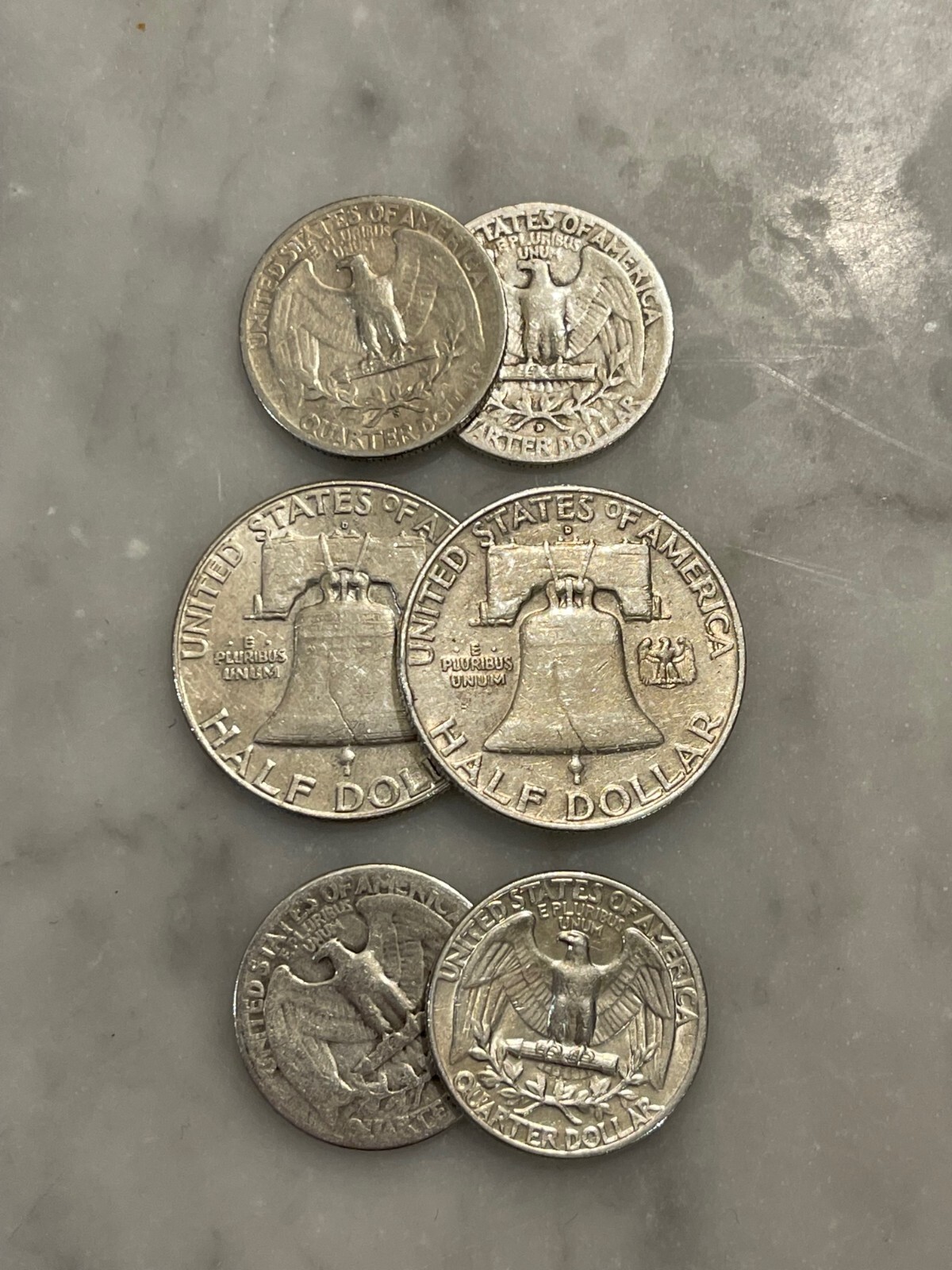 $2 Face 90% Silver (2) Franklin Half Dollar (4) Quarters - Choose How Many Lots!
