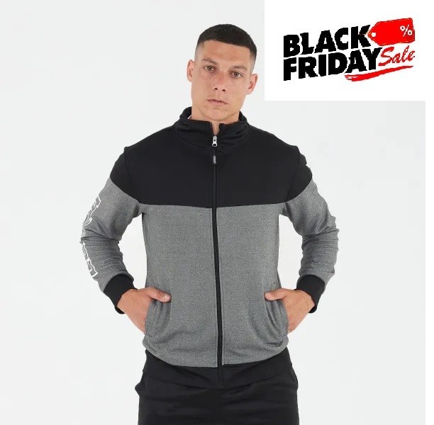 Men's Legea Full Zip Sports Suit Football Soccer Running L XL Black