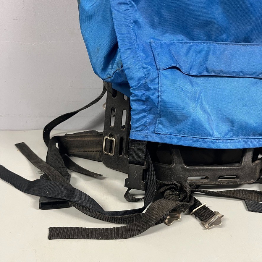 Vintage Coleman Peak 1 External Frame Hiking Backpack Blue Camping Pack Large