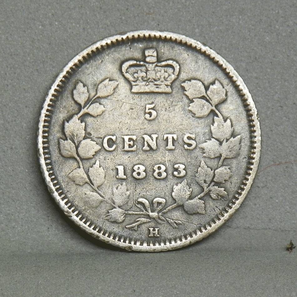 1883-H CANADA 5 CENTS, Fine