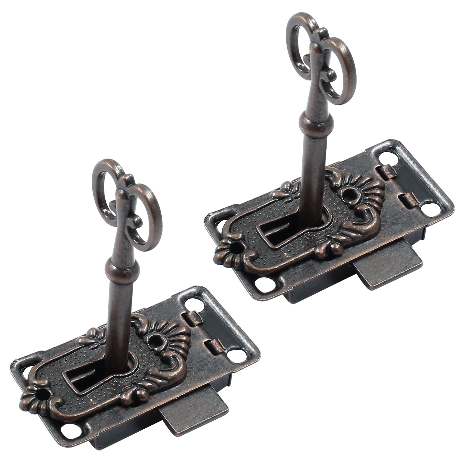 2 Sets Antique Skeleton Key Lock Antique Cabinet Cupboard Furniture Decorativ...