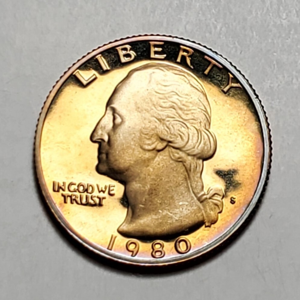TONED 1980 S WASHINGTON QUARTER PROOF UNC #C2873