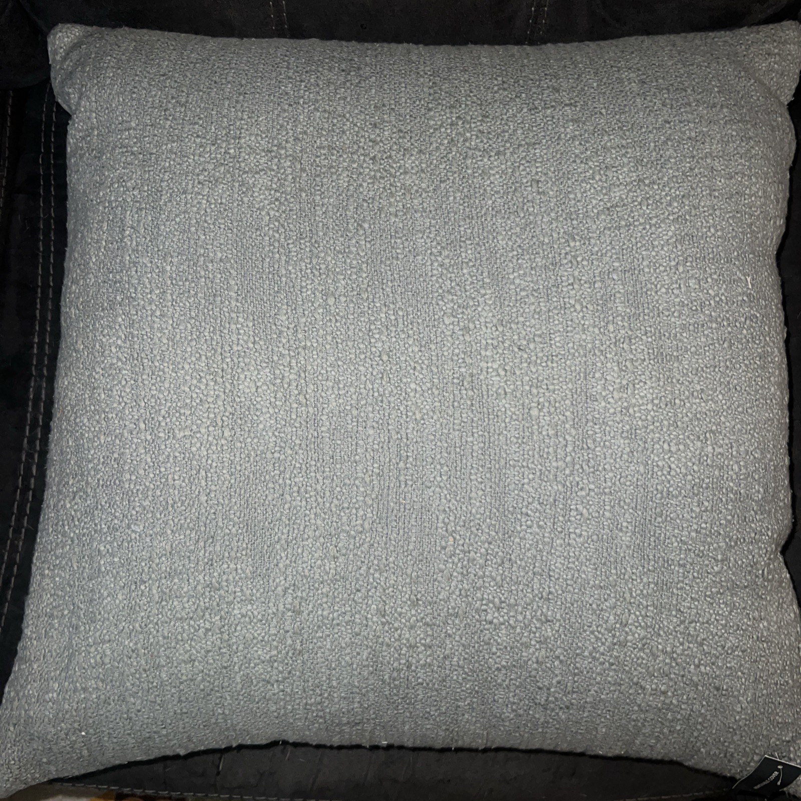 Oversized Square Cotton Boucle Reversible Throw Pillow with Linen Light