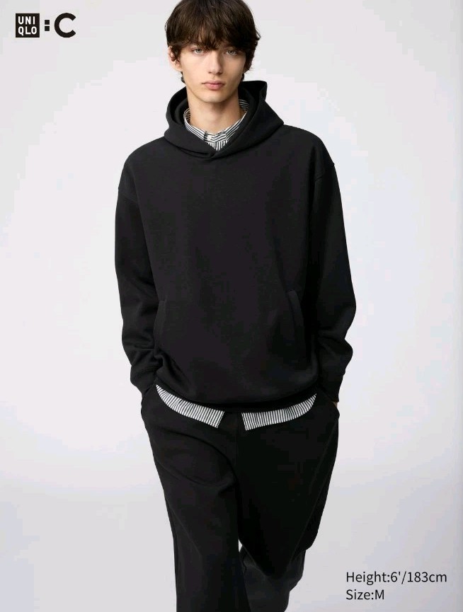 UNIQLO Sweat Oversized Pullover Hoodie Black M
