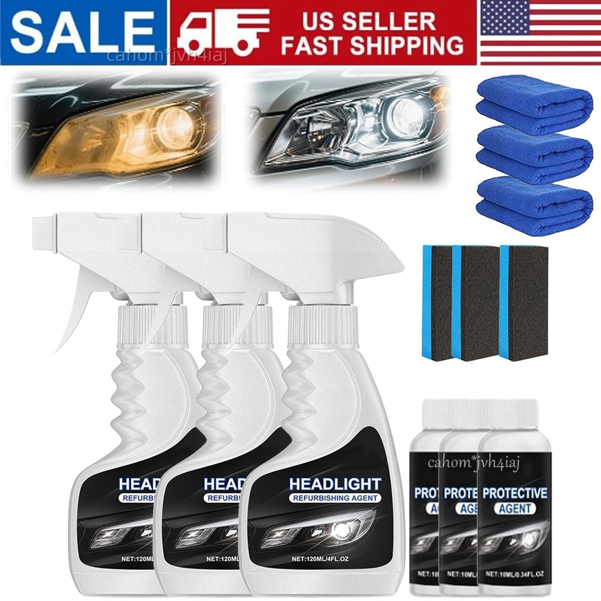 Q4 Headlight Restoration,Fullofcarts Headlight Cleaner,Headlight Restoration Kit