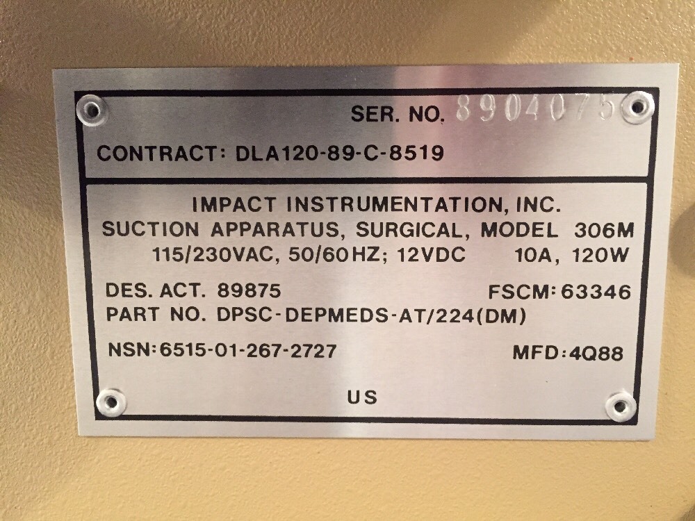 NEW IMPACT Intermittent Suction System Model 306M w/Instructions & Accessories