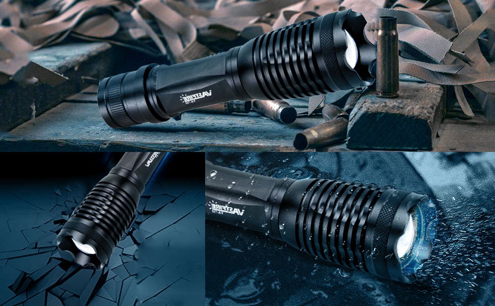 90000LM LED Flashlight Torch Rechargeable Zoomable Rifle. Light with Scope Mount