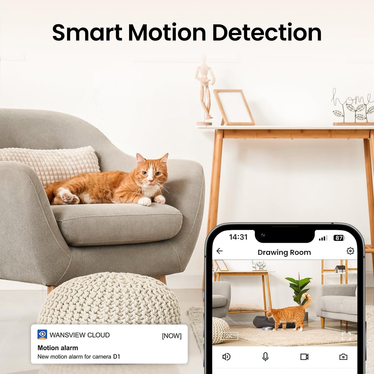 Smart 360° Home Security Camera - 2-Way Audio, Night Vision & Alexa-Compatible