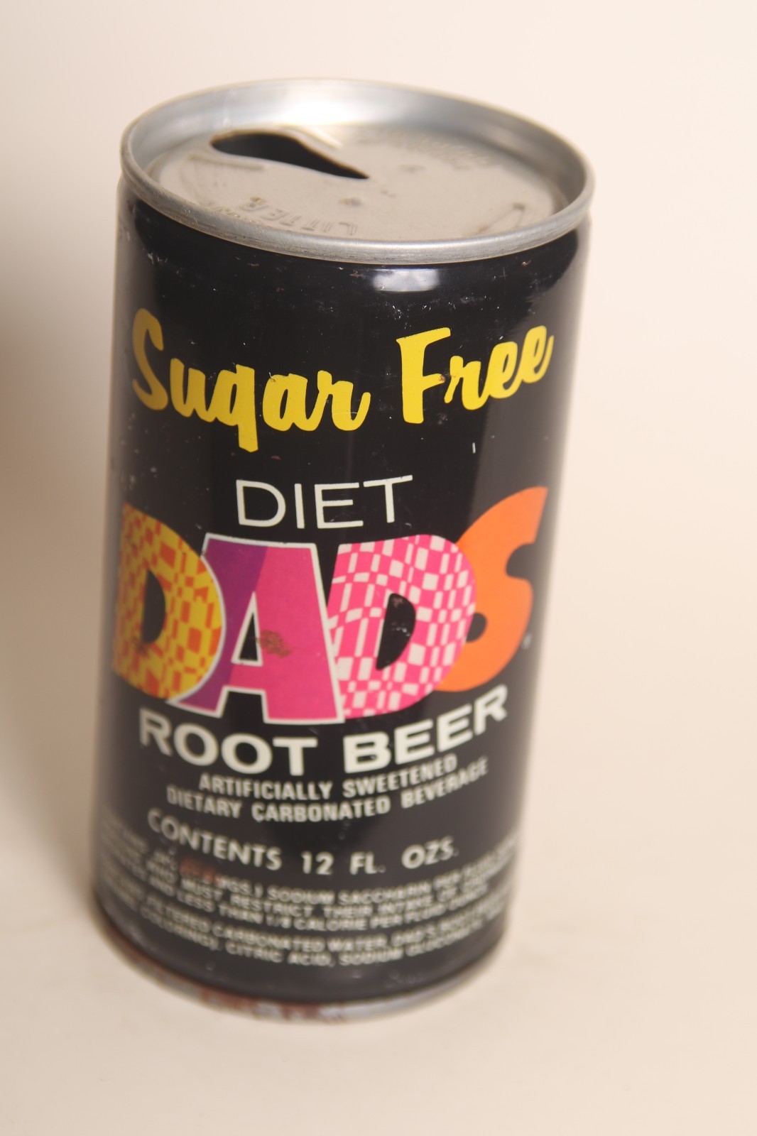 Diet Dads Root Beer soda can - 12oz