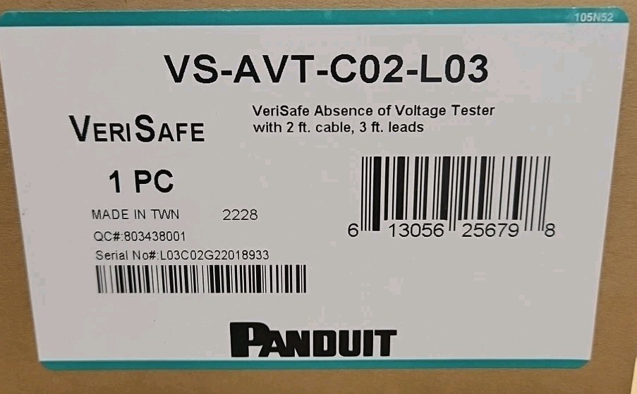 Panduit VS-AVT-C02-L03E,Voltage Tester, 600V, Light, 0 °C, 60 °C, VeriSafe AVT
