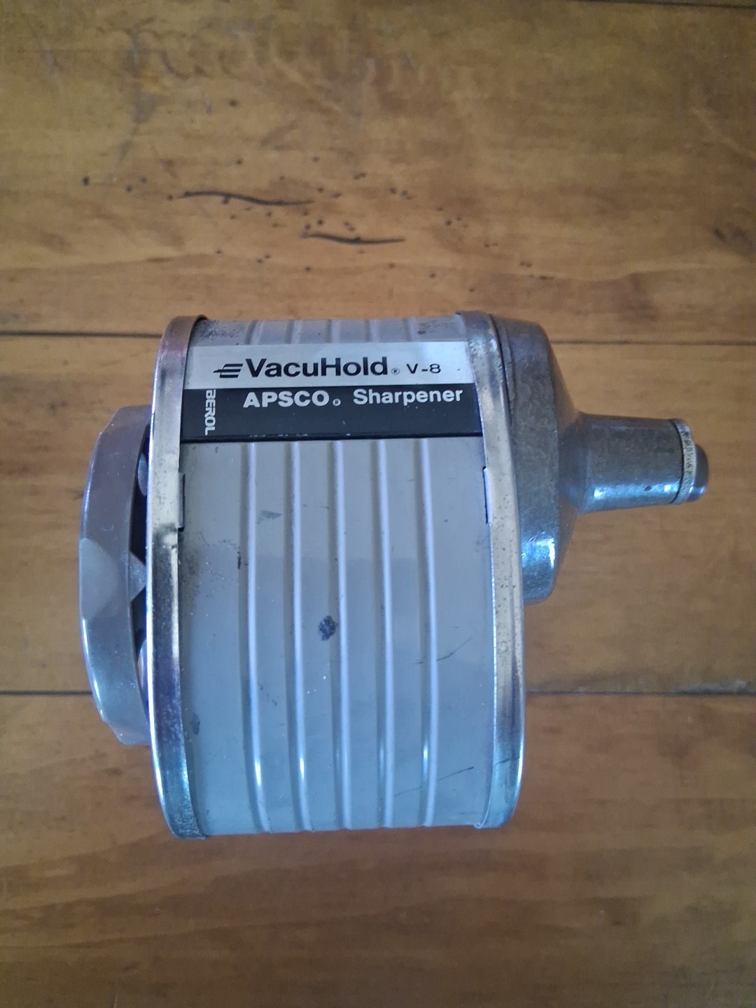 Vintage Berol VacuHold APSCO 6 Hole Pencil Sharpener Hand Crank Desk Mount