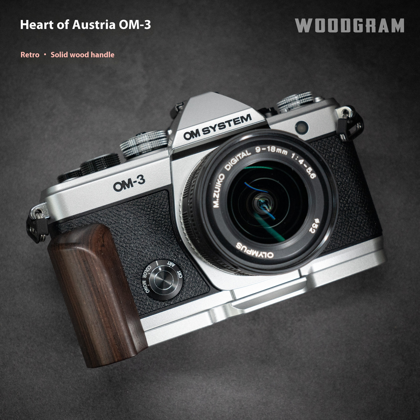 Camera Grip L-Plate Handle Solid Wood Suitable base  for Olympus OM-3
