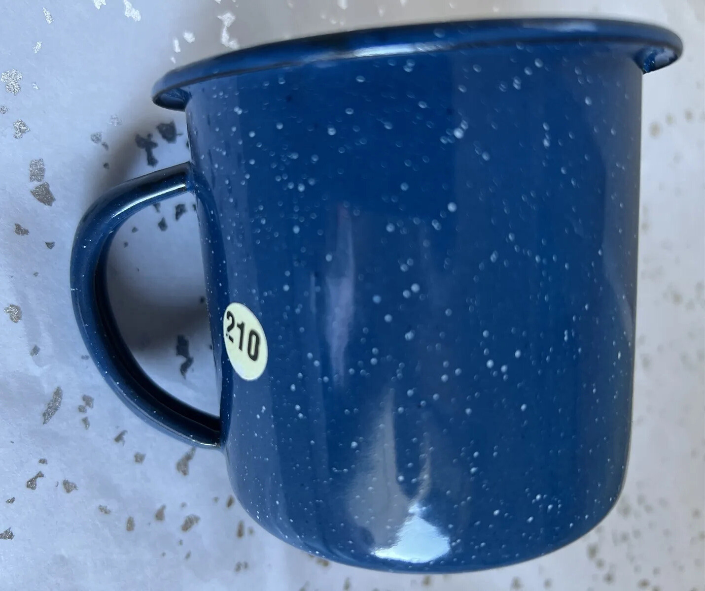 Blue Speckled Enamel Mug Enamelware Hiking Camping Tin Cup Small New