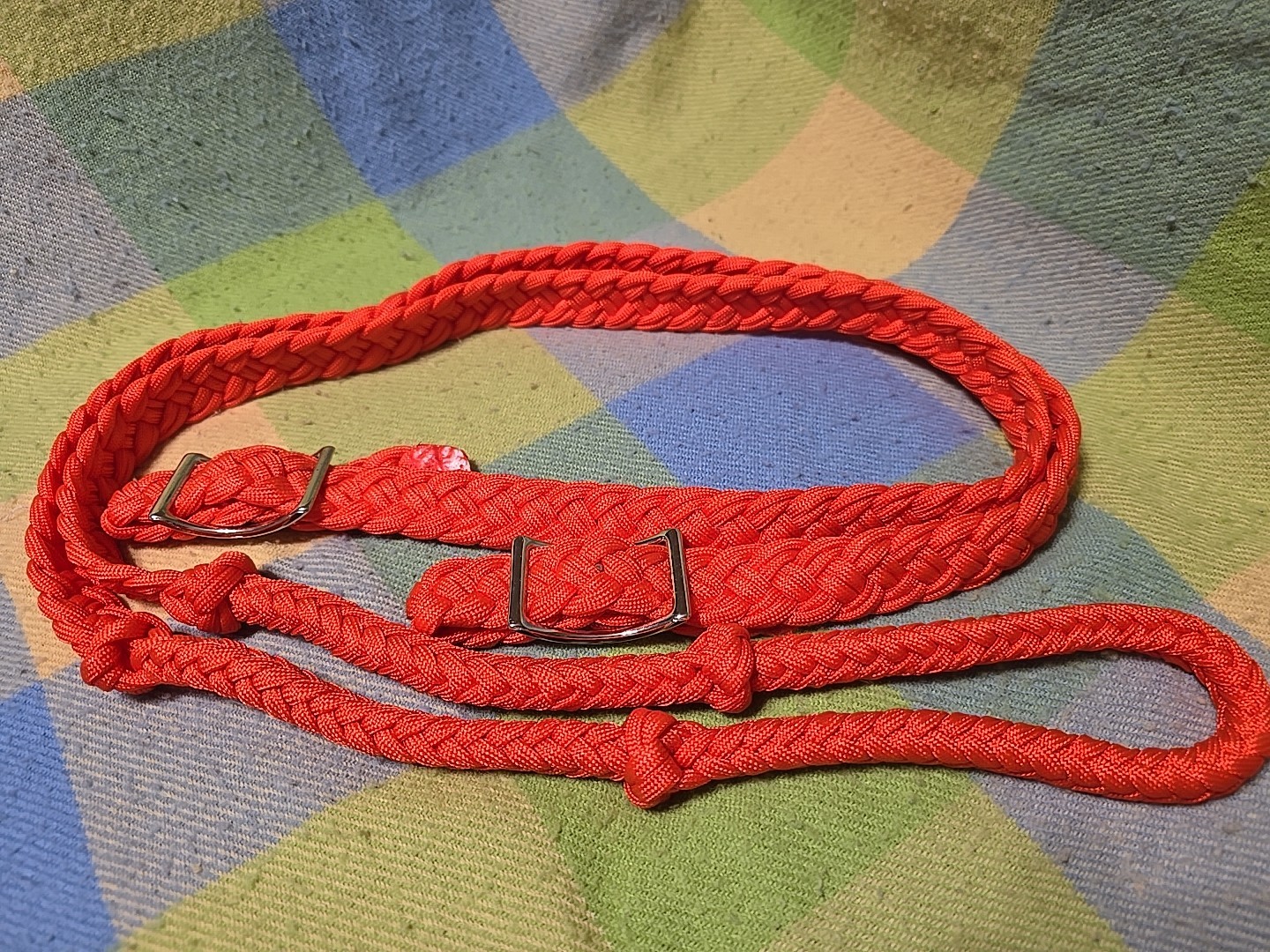 Partrade Trading Company Orange Braded Poly Cord Barrel/roping Reins