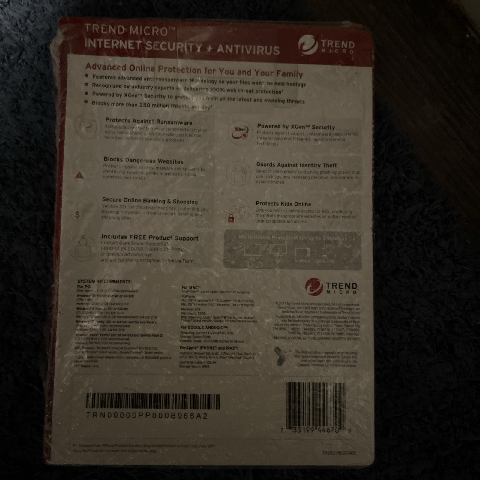 Trend Micro Internet Security + Antivirus 3 Devices Brand New!