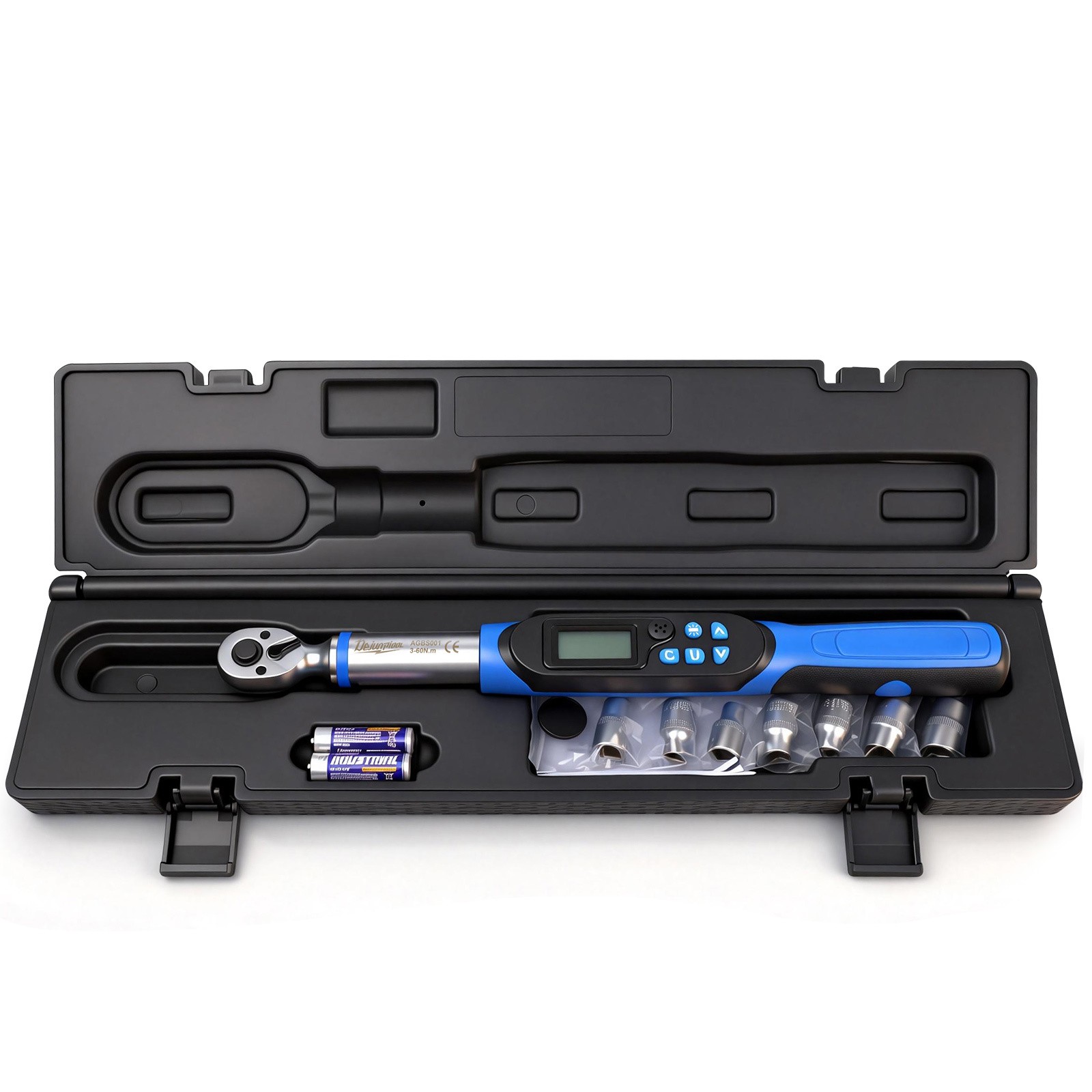 Digital Torque Wrench Electronic Torque Wrench 3/8" Drive 3.1-62.7 ft.lb