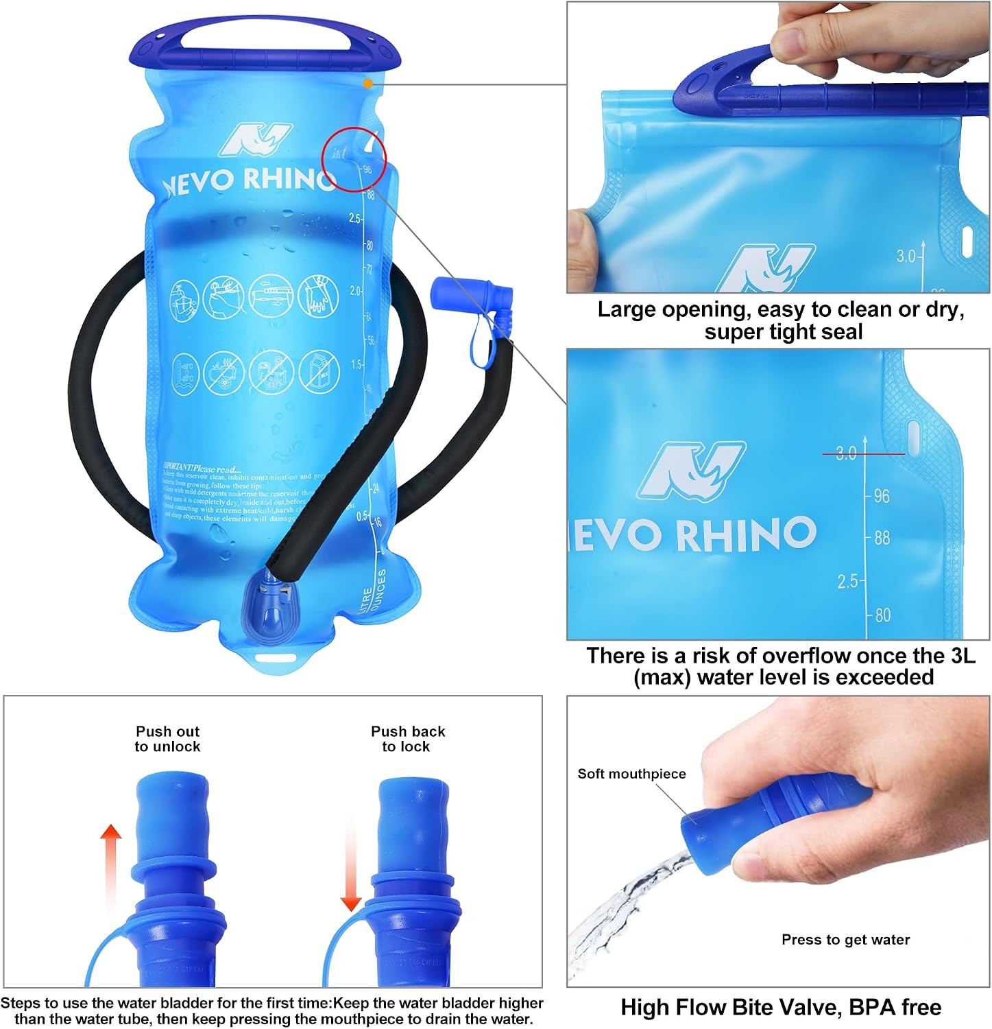Hydration Backpack,18L Hiking Backpack w/ 3L Water Bladder|Multipurpose Backpack