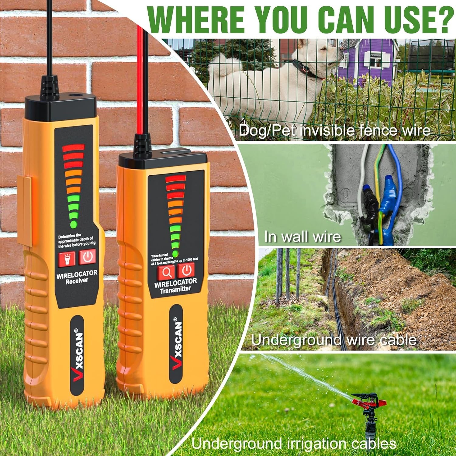 F04 Underground Wire Tracer - Versatile Tool for Detecting Cables & Breakpoints