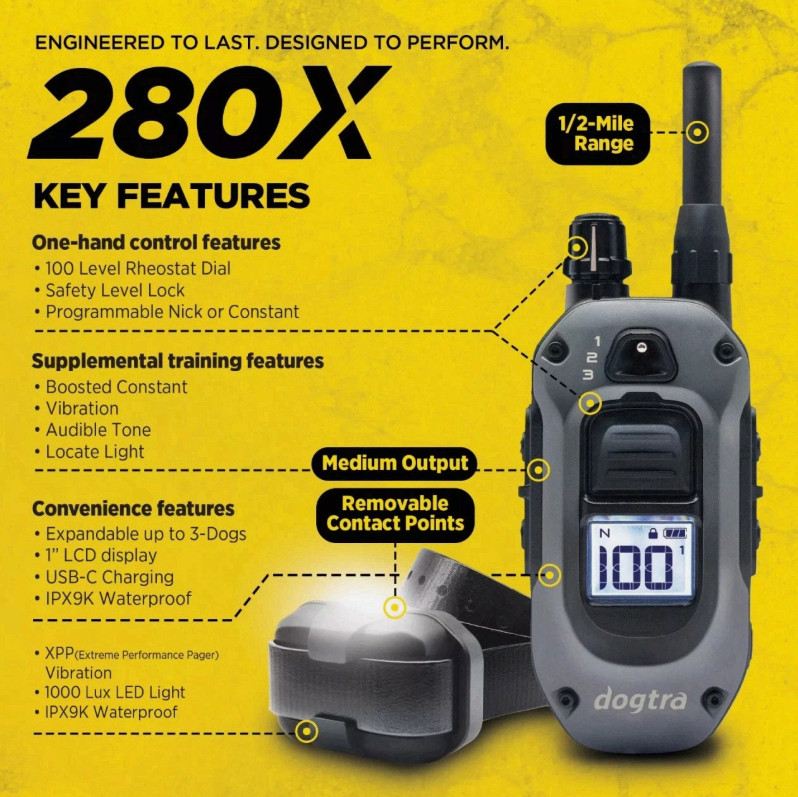 Dogtra 280X Remote Dog Training Collar 1/2 Mile Range
