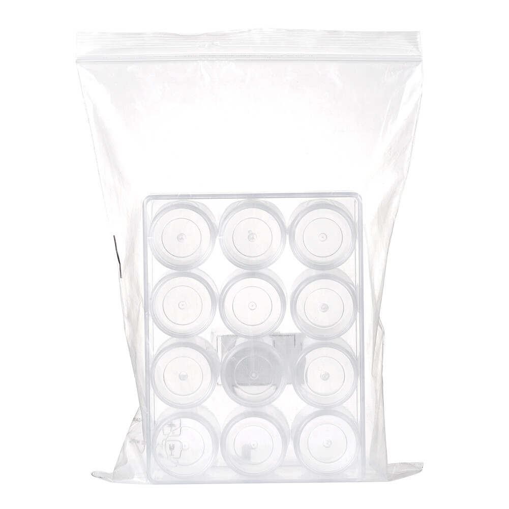 12pcs/Set Empty Plastic Bottles Jars Bead Storage Rectangle Container 160x122mm