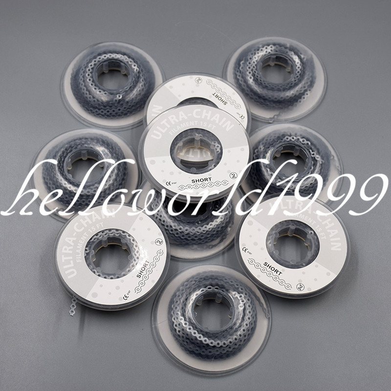 10 Roll Short Grey Color Dental Orthodontic Elastolink Elastic Ultra Power Chain