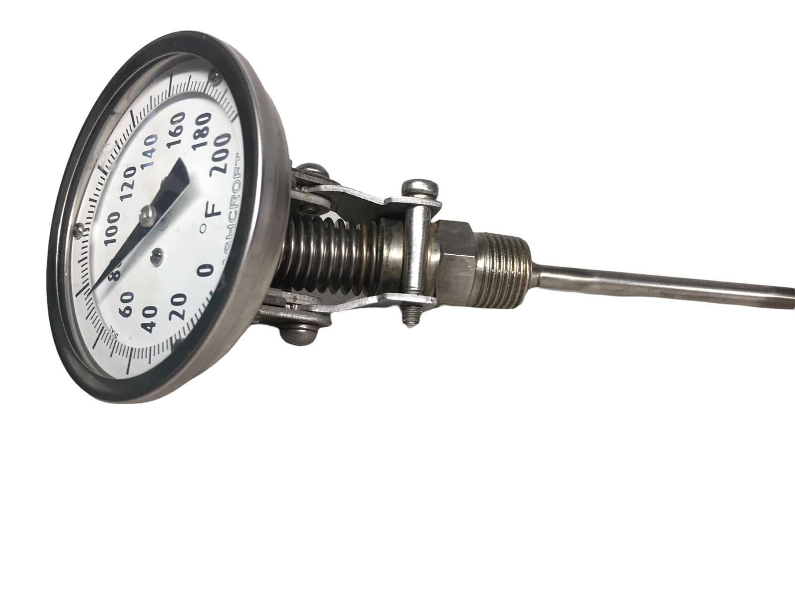 Ashcroft 3" Face 3/4” NPT 0°-200 Stainless Steel Thermometer Flexible