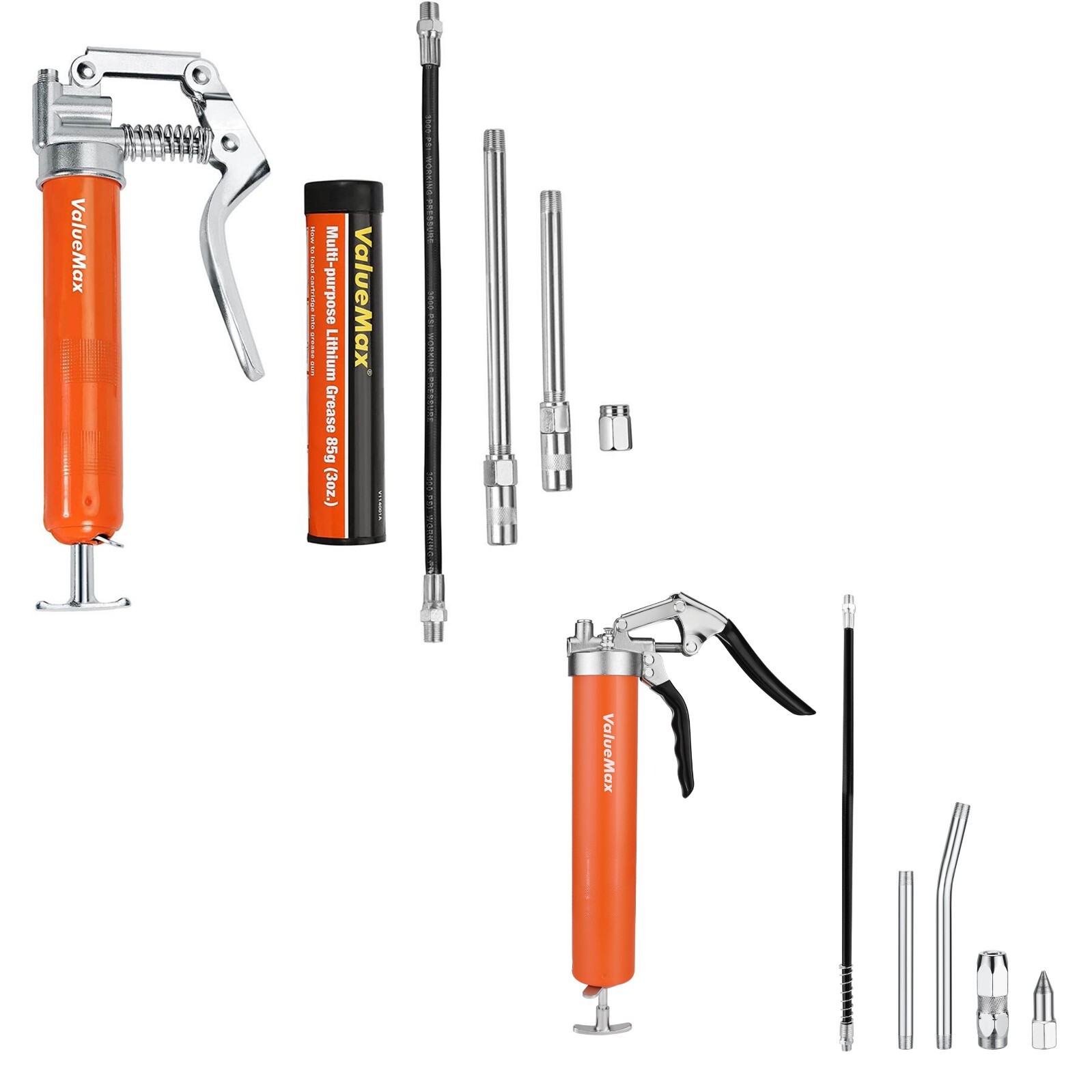 ValueMax Grease Gun Set, 6000PSI/3500PSI Mini Grease Gun Kit with 3 OZ Grease