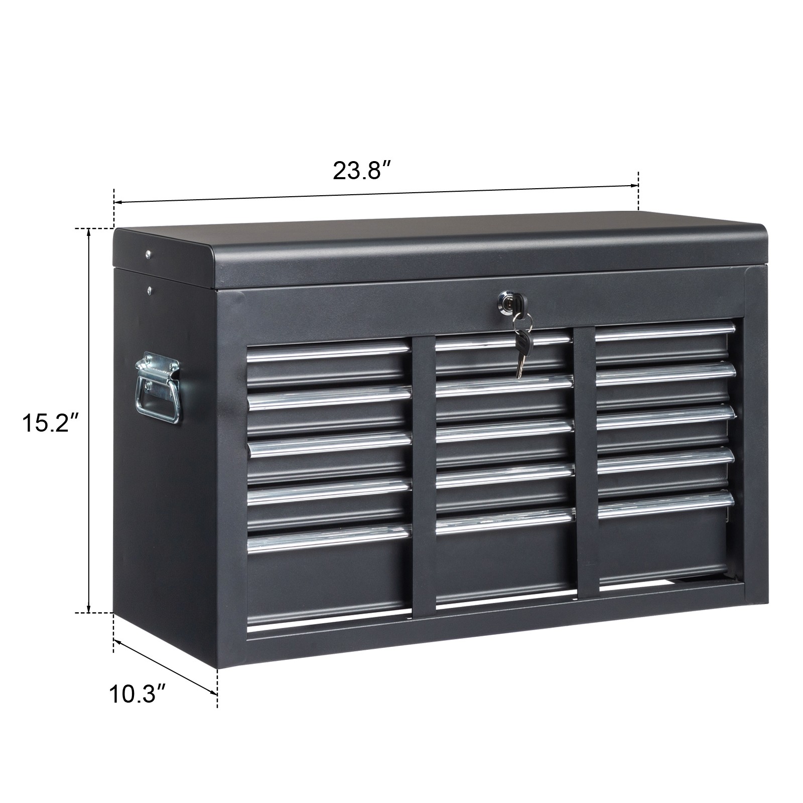 23.8" Tool Chest Steel Tool Storage Box with 5 Drawers & Locking System & Keys