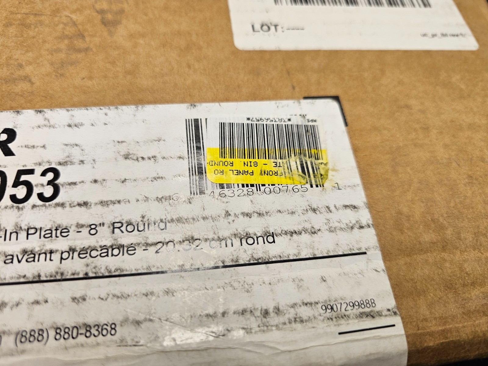 Zephyr 54190053 Front Panel Rough-In Plate Round 8"