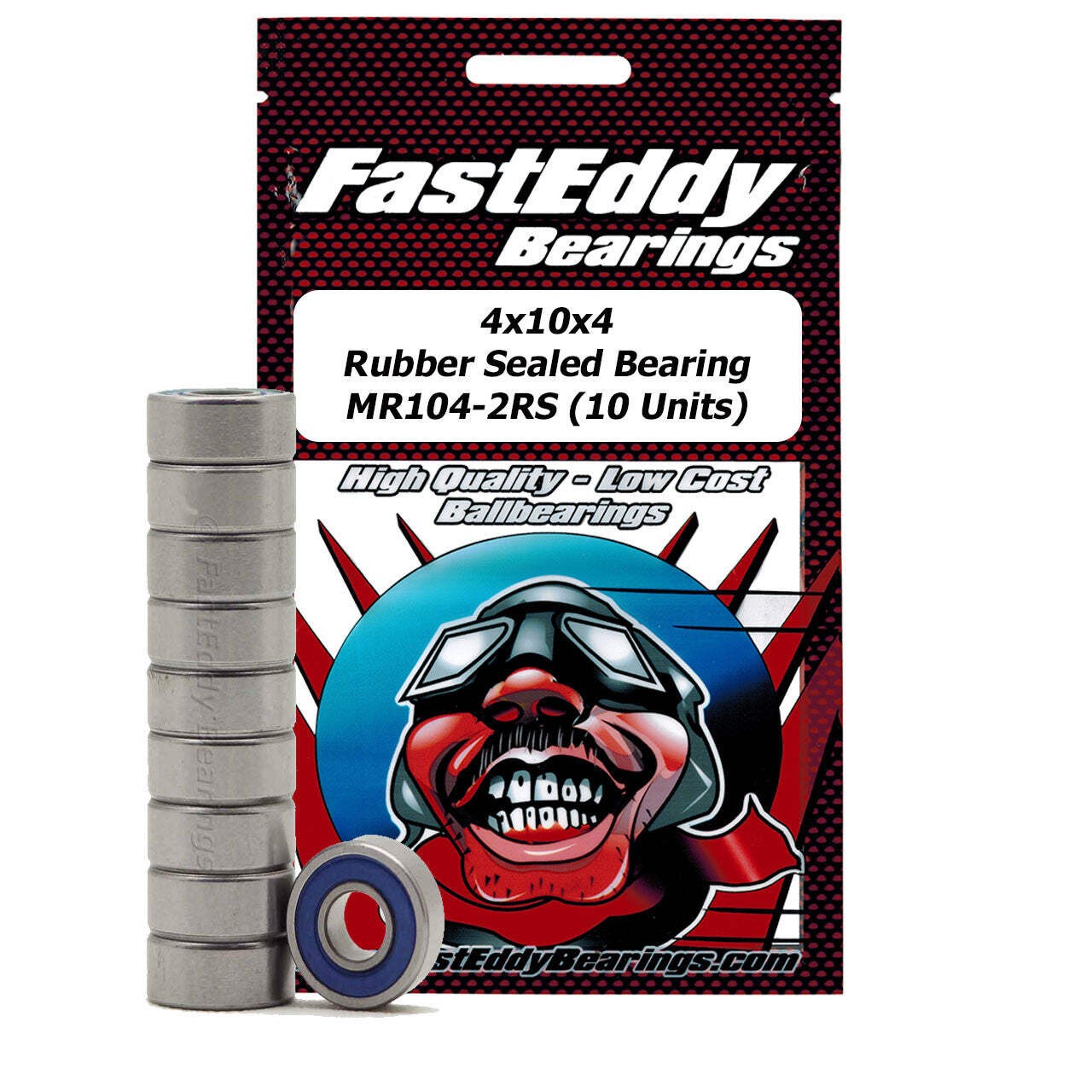 4x10x4 Rubber Sealed Bearing MR104-2RS 10 Units